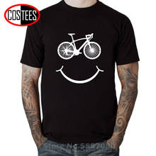 Smiley Bicycle T shirt men Funny MTB Bike Smile T-shirt Mountain Cycling tshirt  Mountain Riding Cyclist gift MTB Ride Tee shirt 2024 - buy cheap