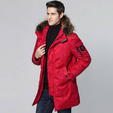 Winter Jacket Men Fashions Men's Duck Down Jacket Racoon Fur Collar Long Camouflage Red Coat Casaco Masculino KJ561 2024 - buy cheap