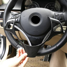 Embellecedor de cubierta de botón de interruptor de Panel de volante de coche con estilo de fibra de carbono para BMW Serie 3 E90 2005 2006 2007 2008 2010-2011 2012 2024 - compra barato