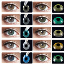 Контактные линзы для глаз 2 шт./1 пара, трехцветные ed линзы, зеленые синие коричневые серые, модная косметика, цветные ed линзы 2024 - купить недорого
