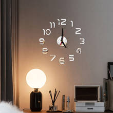Зеркальные настенные часы «сделай сам», настенные 3d-часы с зеркальной поверхностью, наклейки для украшения офиса, гостиной 2024 - купить недорого