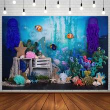 Avezano Underwater World Backdrop Coral Newborn 1st Birthday Portrait Decor Cake Smash Photography Background Photo Studio Prop 2024 - buy cheap