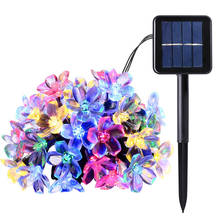Solar Garlands Light 5m 7m 12m 22m  Peach Flower Solar Lamp Power LED String Fairy Lights Garden Christmas Decor For Outdoor 2024 - buy cheap