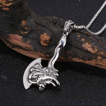 Domineering Stainless Steel Dragon Axe Pendant Necklace Punk Necklaces Jewelry for Men ST0428 2024 - buy cheap