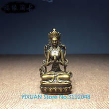 Mini guanyin de cobre sólido, artesanato de cobre puro coleção de antiguidade de decoração de mão 2024 - compre barato