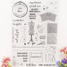 Garment Pattern Clear Stamp Seal Happy Birthday Transparent Silicone Stamp for DIY Scrapbooking Photo Album Decors Card Making 2024 - buy cheap