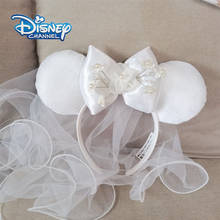 Disney White Wedding Dress Mickey Mouse Headband Disneyland Minnie Ears Headwear Girl Beauty Toys Cosplay Wedding Decoration 2024 - buy cheap