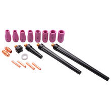 Mayitr 53 pcs Tocha de Soldagem TIG Lente Gás Bico Collet Stubby Partes Do Corpo Copo Kit para WP-9 20 25 Soldagem acessórios da máquina