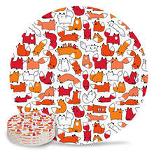 Foxy Foxes Coasters Waterproof Placemats for Table Christmas Home Decor Coffee Table Decor Ceramic Coasters 2024 - buy cheap