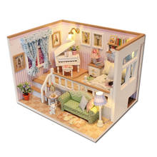 3D DIY Dollhouse Kit Doll House Casa Miniatures Dust Cover Mini Handmade Dollhouse Birthday Gift Toy for Children 2024 - buy cheap