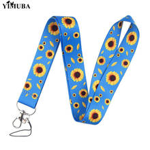 Mini Sunflowers Printed Lanyards Key Chain ID Card Badge Holder Mobile Phone Straps Bright Color Ribbon Keychain Cartoon Keycord 2024 - buy cheap