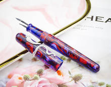 Fuliwen 017 Fountain Pen Resin Acrylic Harbor Sunset Big Size Pen with Unique Snake Ring M Nib Luxury Gift Ink Pen 2024 - buy cheap