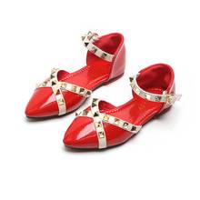 Crianças sapatos meninas sapatos rebite meninas vestido sapatos princesa sapatos de couro do plutônio meninas sandálias ballet apartamentos 2024 - compre barato