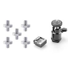 5 Pieces Metal Threaded Screw Adapter Tripod Screw Converter & 1x Lcd Monitor Adapter with Hot Shoe Cold Shoe Base 2024 - buy cheap