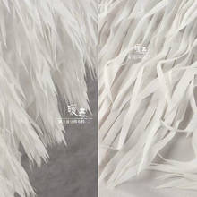 White Embroidered Gauze Fabric French Fringes DIY Patches Stage Home Decor Gown Skirt Wedding Dress Clothing Designer Fabric 2024 - buy cheap