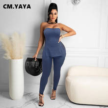 CM.YAYA Women Sets Solid Sleeveless Spaghetti Strap Long Tops Sheath Elastic Full Length Pencil Pants 2 Piece Set Office Lady 2024 - buy cheap