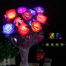 1PCs Flameless Romantic Rose Shaped LED Valentine's Day Wedding Party Lights Decoration Gifts Shining Flower LED Rose Wedding De 2024 - buy cheap