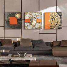 Pintura decorativa de lujo con luz moderna, póster abstracto de pared para sala de estar, sofá, restaurante, Color naranja 2024 - compra barato