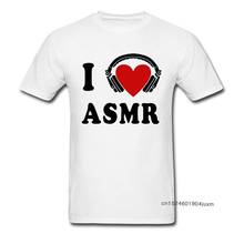 Camiseta de I Love ASMR para hombres, camisa de moda para adultos, amantes de la audición, camisetas de Hip-Hop, suéter Simple con letras 2024 - compra barato