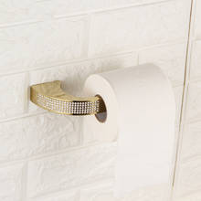 Suporte de parede de cobre para banheiro, suporte para rolo de papel higiênico, acessório para banheiro, suporte para toalha, cristal checo 2024 - compre barato