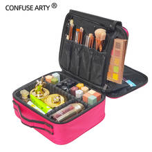 Bolsa de maquillaje de 3 capas, estuche de herramientas de gran capacidad para cosméticos, salón de belleza, tatuajes, Nail Art, novedad 2024 - compra barato