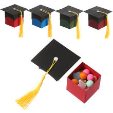 10pcs Creative Bachelor Hat Cap Shape Bag Candy Box Graduation Celebration Party Candy Favor Boxes Gift Paper Packing Box 2024 - compre barato