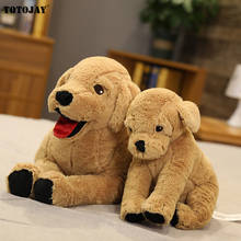 35/75CM Cute Simulation Mum&Kids Labrador Dog Plush Toys Stuffed Lifelike Golden Retriever Animals Doll Toys for Children Gift 2024 - buy cheap