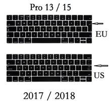 EU US English Keyboard Skin for Macbook Pro 13 15 2018 2019 Keyboard Cover A1989 A1990 Silicon Waterproof Keyboard Film Skin 2024 - buy cheap