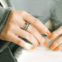 Женское Винтажное кольцо с черным Цирконом, обручальное кольцо с изменяемым размером, в готическом стиле 2024 - купить недорого