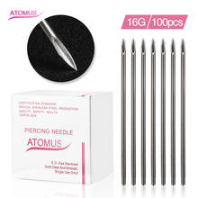 ATOMUS 100PCS 16G Body Piercing Agulhas Esterilizadas Agulhas Piercing De Aço 1.2 milímetros Piercing Agulhas Abastecimento Frete Grátis 2024 - compre barato