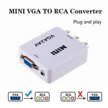 Conversor vga para av 1080p, adaptador mini vga2av, pc para tv hd, computador para tv 2024 - compre barato