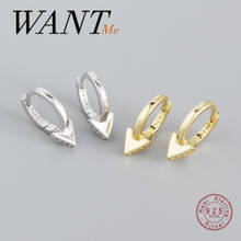 WANTME Genuine 925 Sterling Silver Punk Geometric Triangle Ear Buckle for Women Rock Unisex Pave Zircon Earrings Jewelry Gift 2024 - buy cheap