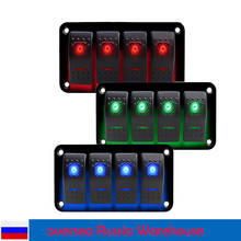 LED 4 Gang Car Switch Panel Breaker Boat Rocker Control Switches For Marine Truck Boat RV Caravan Accessories 2024 - buy cheap