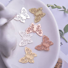 12pcs 16*20mm Filigree Butterflies Charms Gold/Silver Color Animal Butterfly Pendant DIY j  DIY Brass Jewelry Earring 2024 - buy cheap