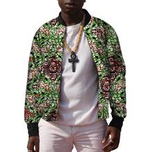 African Men's Baseball Jacket Ankara Coat Man Stand Collar Jackets Custom Made Dashiki Print Bomber Jacket Drop Shipping 2024 - buy cheap
