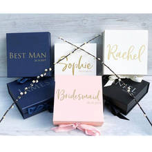 Personalize name text will you Be my Bridesmaid Proposal Boxes, Personalised Maid of Honour Wedding Gift Real Foil Printed Box 2024 - buy cheap
