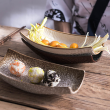 Plato de cerámica de horno japonés de 10 pulgadas, vajilla de restaurante, plato de cena para el hogar, plato de pescado rectangular para sushi, plato para hornear 2024 - compra barato