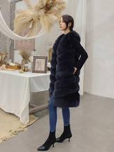 2020 new real natural fur fox vest ladies winter long slim slimming fox vest 2024 - buy cheap