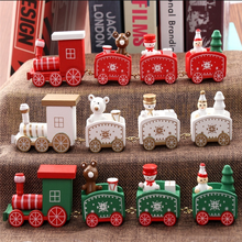 New Christmas Train Painted Wood toys for kid navidad Decoration new Christmas ornament year Santa/bear Xmas with Gift Home gift 2024 - buy cheap