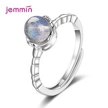 New Trend Genuine 925 Sterling Silver Round Rings Open Finger Rings For Women Girls Lover Adjustable Rings Jewelry Accessory 2024 - buy cheap