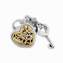 Openwork Love Lock & Key Heart Beads for Silver 925 Original Charms Bracelets Valentine Day Jewelry DIY Beads for Jewelry Making 2024 - buy cheap