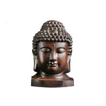 6cm Wood Mini Sakyamuni Head Crafts Wooden India Buddha Statue Creative Small Tathagata Figurines Mahogany Ornaments Gifts 2024 - buy cheap