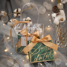 Упаковка подарочная коробка крафт-бумажный пакет коробки для конфет с цветочным принтом сумки спасибо для свадебного печенья на день рожде... 2024 - купить недорого