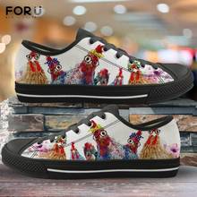 FORUDESIGNS Funny Animal Rooster/Cock Printing  Vulcanized Sneakers Brand Designer Cute Chicken Low Top Shoes Casual Footwear 2024 - buy cheap