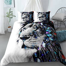 oil painting animals bedding set single twin double queen king cal king size bed linen set 2024 - buy cheap