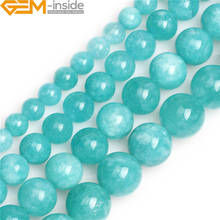 Cuentas de piedra redonda de Jades azules de amazonita Natural para la fabricación de joyas, 15 pulgadas, pulsera DIY, joyería de 6/8/10/12mm 2024 - compra barato