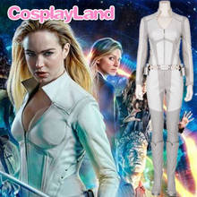 Disfraz de Legends of Tomorrow para mujer adulta, traje de Cosplay de Sara, blanca, canario, para Halloween, traje de superhéroe 2024 - compra barato