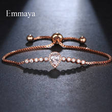 EMMAYA-pulsera de tenis de lujo con cristales incrustados para mujer, brazalete de tenis dorado y plateado ajustable, regalo de boda 2024 - compra barato