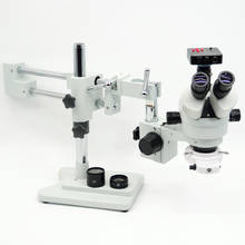 38MP HDMI камера 3.5X-90X микроскоп 50/50 разделенный многофокальный микроскоп с двойной стрелой тринокулярный микроскоп + 144LED 2024 - купить недорого