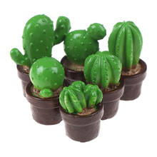 Mini árbol verde en maceta de simulación para casa de muñecas, Cactus suculentas, planta verde en maceta, miniatura, 5 piezas, 1:12 2024 - compra barato